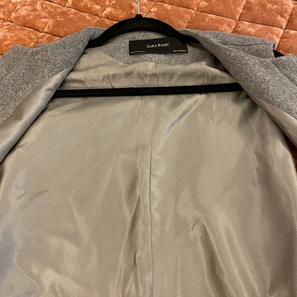 ZARA Wool Blend Long Vest Coat with Zipper - Picture 6 of 11